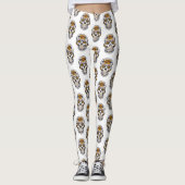Leggings Crânes Floraux Motif Femmes (Devant)
