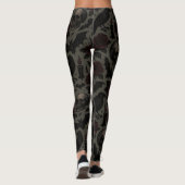Leggings Crânes gothiques, corbeaux et Motif Rose (Dos)
