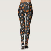 Leggings Crânes oranges et séries tournesol 11 (Dos)
