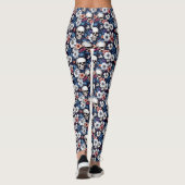 Leggings Crânes parmi les fleurs (Dos)