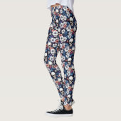 Leggings Crânes parmi les fleurs (Gauche)