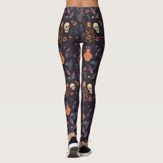 Leggings Crânes Potions & Plantes : Légendes pour effrayer (Dos)