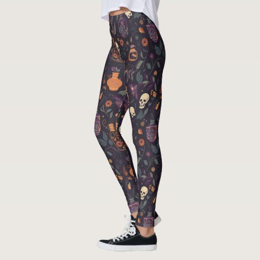 Leggings Crânes Potions & Plantes : Légendes pour effrayer  (Gauche)