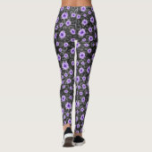 Leggings Crânes pourpres et séries de tournesols 11 (Dos)