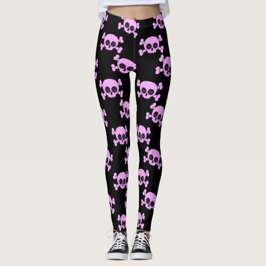 Leggings Crânes roses (Devant)