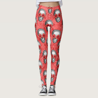Leggings Crânes rouges et séries tournesol 13