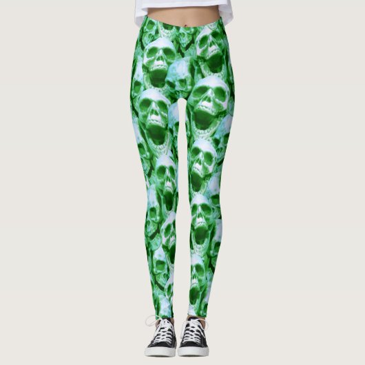 Leggings Crânes verts (Devant)