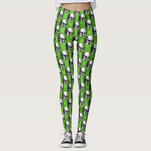 Leggings Crânes verts et série Tournesol Design 6