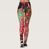 Leggings CRANES VOLANTES AVEC FLEURS PRINTEMPS Floral rouge (Dos)