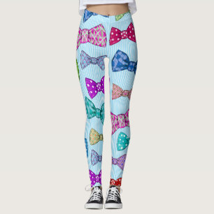 Leggings Cravate de cabot, rayures bleues, aquarelle.