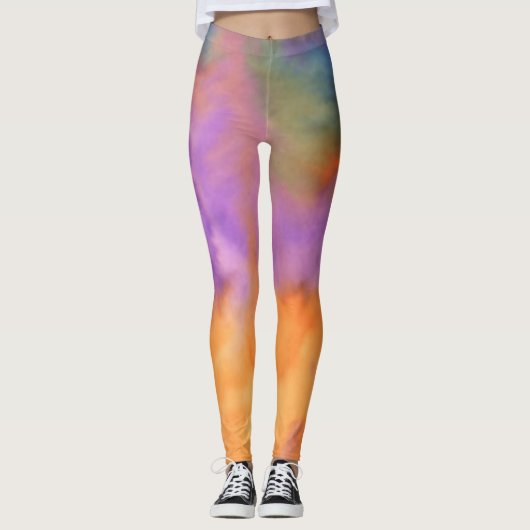 Leggings Cravate multicolore et dynamique (Devant)