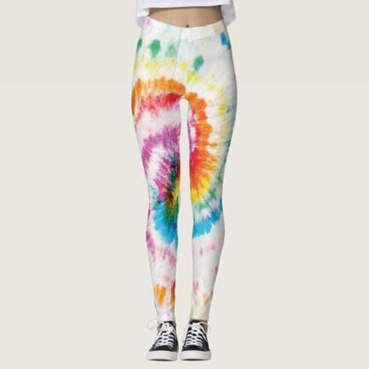 Leggings Cravate spirale, motif tourbillon arc-en-ciel (Devant)
