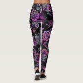 Leggings Crayon rose chaud Floral (Dos)