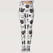 Leggings Crazy Cat face Motif (Devant)