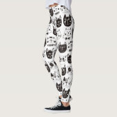 Leggings Crazy Cat face Motif (Gauche)
