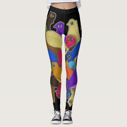 Leggings Crazy Cross Eyed Planarian Worm (Devant)