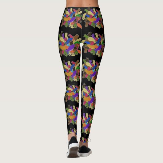Leggings Crazy Cross Eyed Planarian Worm sur toute l'impres (Dos)