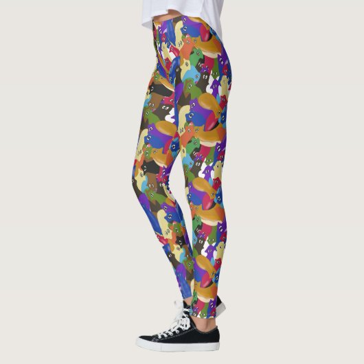 Leggings Crazy Cross Eyed Planarian Worm sur toute l'impres (Gauche)