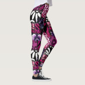Leggings Crazy Quilt Black Cherry Floral Pattern  (Droite)