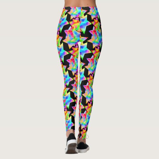 Leggings Crazy Star Trip Dazzle Shine Focus Rainbow Galaxy (Dos)