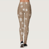 Leggings Cream Brown Christmas Snowflakes (Dos)
