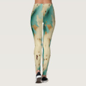 Leggings Cream Gold Turquoise Cowhide Animal (Dos)