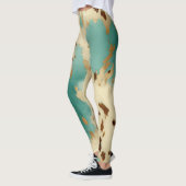 Leggings Cream Gold Turquoise Cowhide Animal (Gauche)