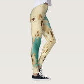 Leggings Cream Gold Turquoise Cowhide Animal (Droite)