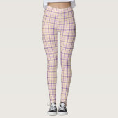 Leggings Cream Purple Plaid Classic Pattern Retro (Devant)