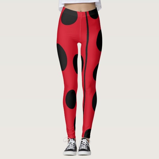 Leggings Création coccinelle rouge et noir (Devant)