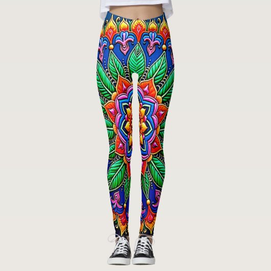 Leggings Créativité vibrante de mandala (Devant)