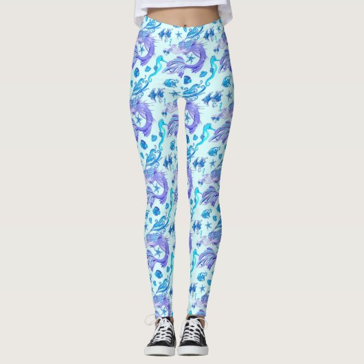 Leggings Créature de la fée mauve de sirène (Devant)