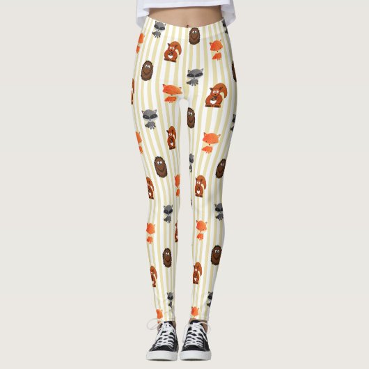 Leggings Créatures de bois mignonnes Légendes de femmes thé (Devant)