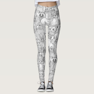Leggings créatures de point de croix folles