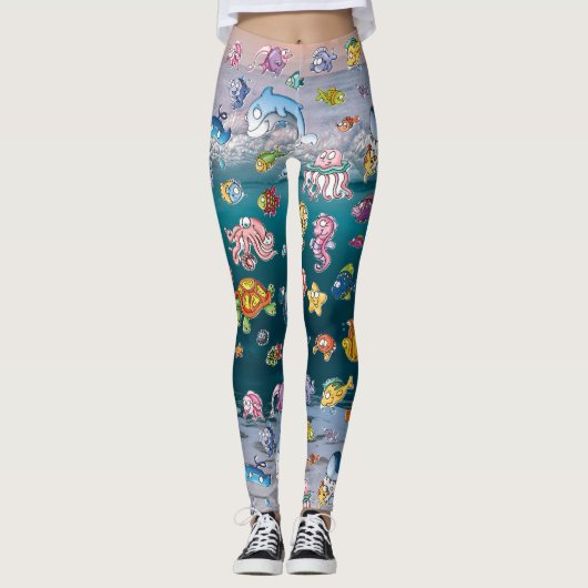 Leggings Créatures marines Artsy (Devant)