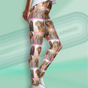 Leggings Créer un collage de photos personnalisé avec 4 pho