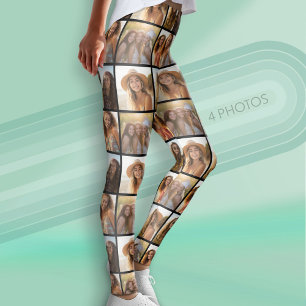 Leggings Créer un collage de photos personnalisé avec 4 pho