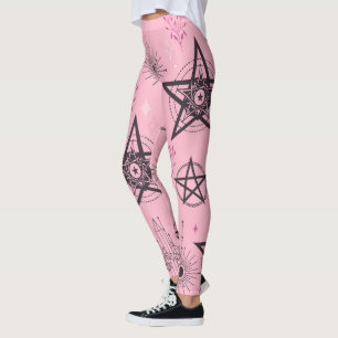 Leggings Créez Vos Propres Cristaux Roses avec Pentacles No