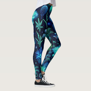 Leggings Créez vos propres fleurs sauvages turquoise éthéré