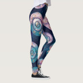 Leggings Créez vos propres grands points feuillus sarcelle (Droite)