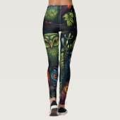 Leggings Créez Vos Propres Hiboux Multicolores Noirs (Dos)