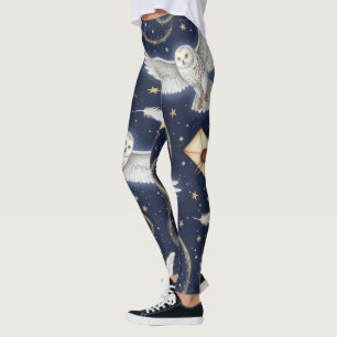 Leggings Créez vos propres lettres de grande chouette blanc