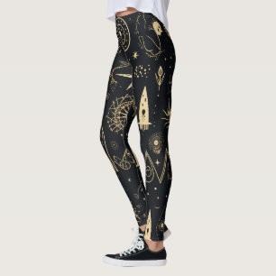 Leggings Créez Vos Propres Symboles Païens en Or Noir
