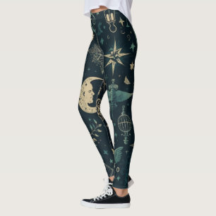 Leggings Créez Vos Propres Symboles Païens Sarcelle Et Or N