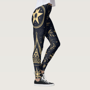 Leggings Créez Vos Propres Symboles Tribaux Païens en Or No