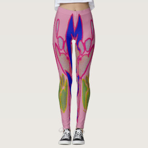 Leggings Créez vos propres vêtements floraux de corail colo