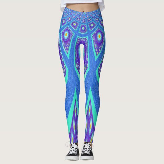 Leggings Créez votre propre aqua corail turquoise turquoise (Devant)