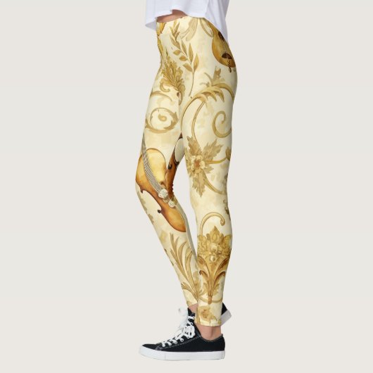 Leggings Créez Votre Propre Collage Floral d'Instruments Do (Gauche)
