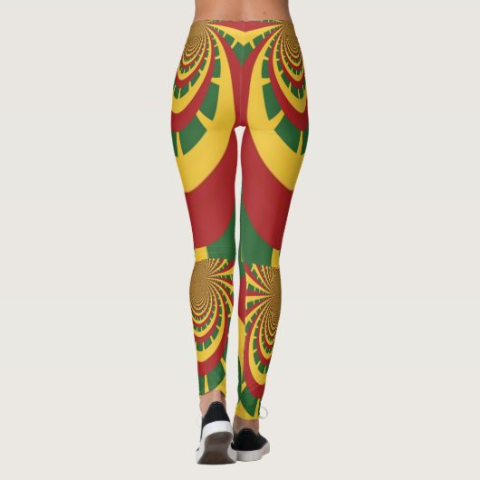 Leggings Créez votre propre design de rasta rouge doré vert (Dos)