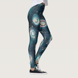 Leggings Créez Votre Propre Galaxie Bulle Rose Turquoise